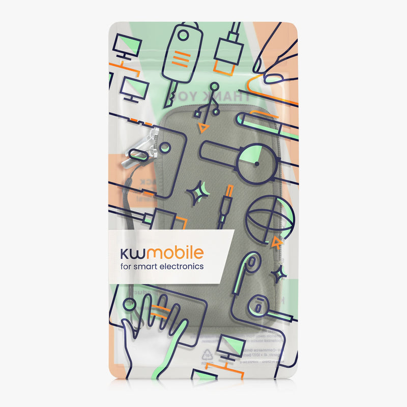 [AUSTRALIA] - kwmobile Neoprene Phone Pouch Size XL - 6.7/6.8" - Universal Cell Sleeve Mobile Bag with Zipper, Wrist Strap - Olive Green XL - 6,7/6,8" 