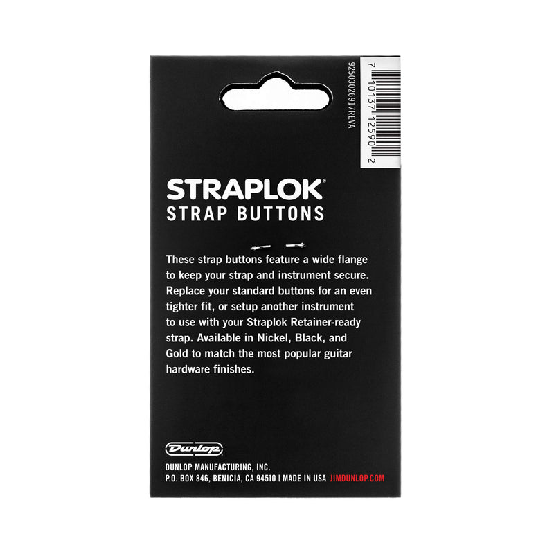 Jim Dunlop Straplok Dual Design Strap Button Set-Nickel-2/Set (2PSLS031N) Nickel