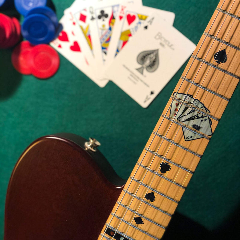 Inlay Sticker Fret Markers for Guitars - Playing Cards - Black Pearl