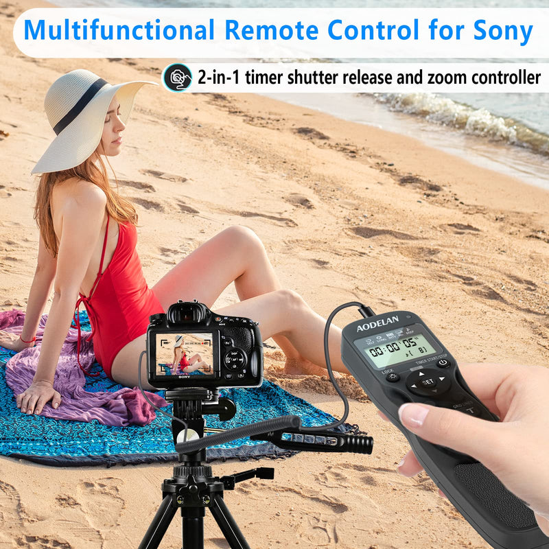 AODELAN Shutter Release Timer Zoom Controller Wired Camera Remote Control for Sony A7,A7 III,A7R,A7R II,A7R III,A7R IV,A7s,A99 II,A5000,A5100,A6000,A6100,A6300,A6400,A6500A6600,ZV-1,RX100 VII