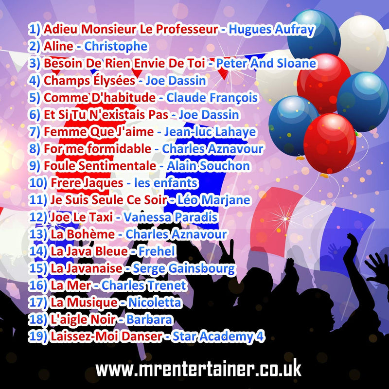 Mr Entertainer Karaoke FRANCAIS KARAOKE Double CD+G (CDG) Pack. Meilleures chansons françaises de karaoké. French Karaoke