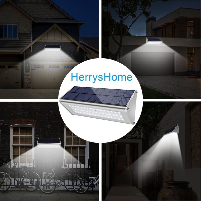 Super Bright 48 LED 1100 Lumen Wireless Water Proof Solar Lights Outdoor Radar Motion Sensor Lights Aluminum Housing for Outdoor Security Yard Patio Fence Path Driveway Garage Porch Wall Lights,1 Pack