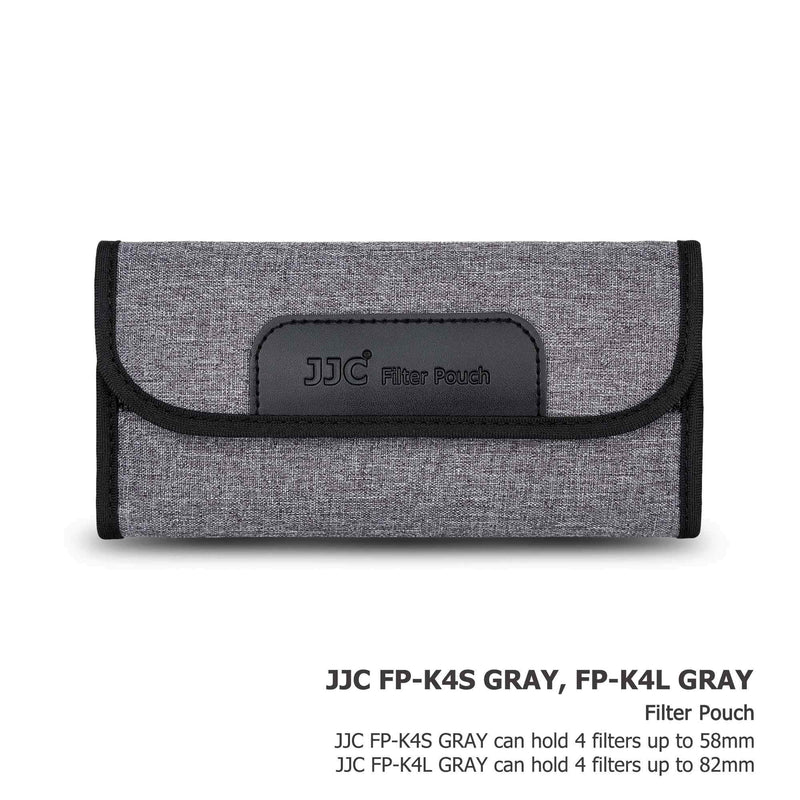 Camera Lens Filter Pouch Case 4 Pockets for Circular Filters Up to 58mm(37mm, 40.5mm, 49mm, 52mm, 55mm), Padded Elastic Interior Filter Holder Wallet Dustproof