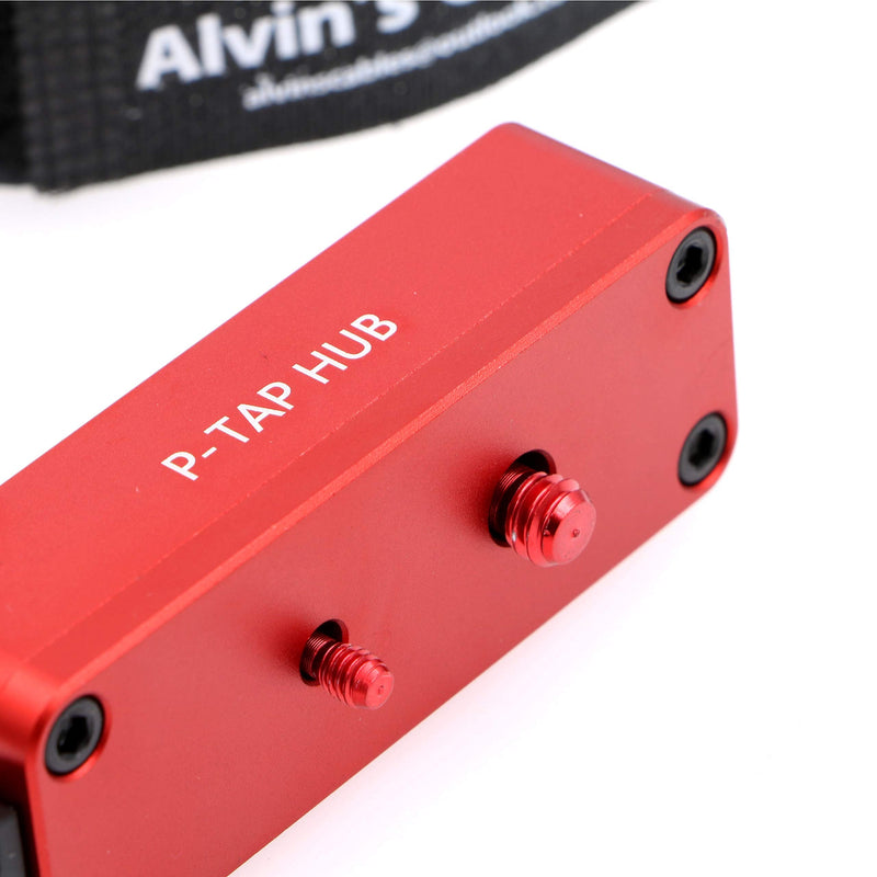 [AUSTRALIA] - Alvin’s Cables D-tap Splitter P-Tap HUB Cable Dtap Male to 3 Port D tap Female Splitter Cable with Screw Threads for ARRI RED Z CAM Cameras TILTA Steadicam IDX V-Mount Battery 1 to 3 50cm Red 