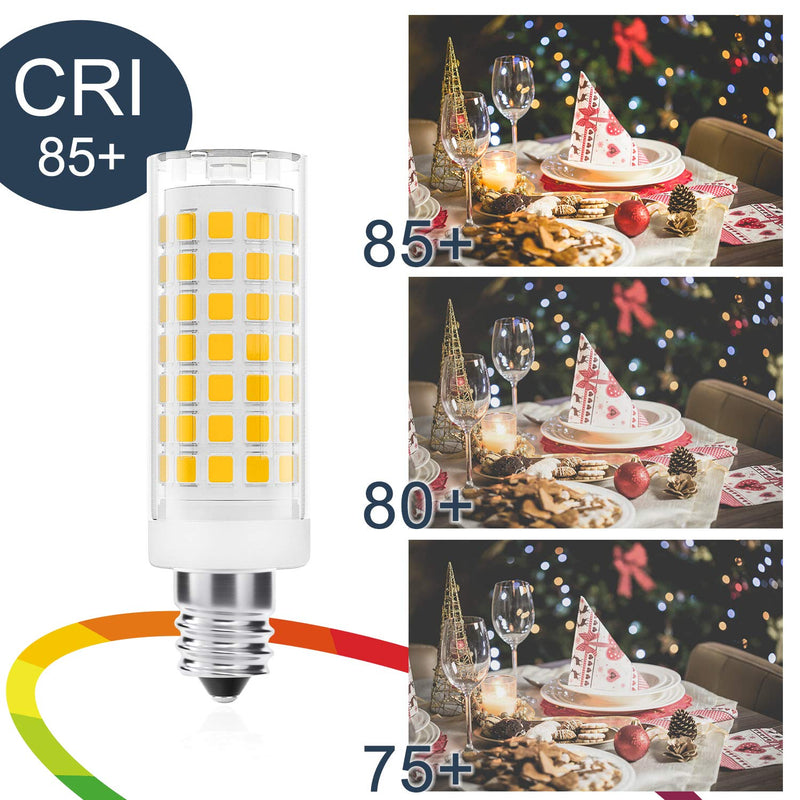 DiCUNO Dimmable E12 LED Bulb 4W (40W Halogen Equivalent), 430LM Warm White 3000K Ceramic 120V Candelabra Base Light Bulb for Ceiling Fan, Chandelier, Home Lighting (6-Pack)