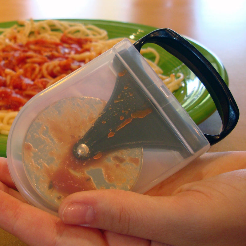 The Quick Split - portable pizza cutter with a cover for on the go bite size pieces