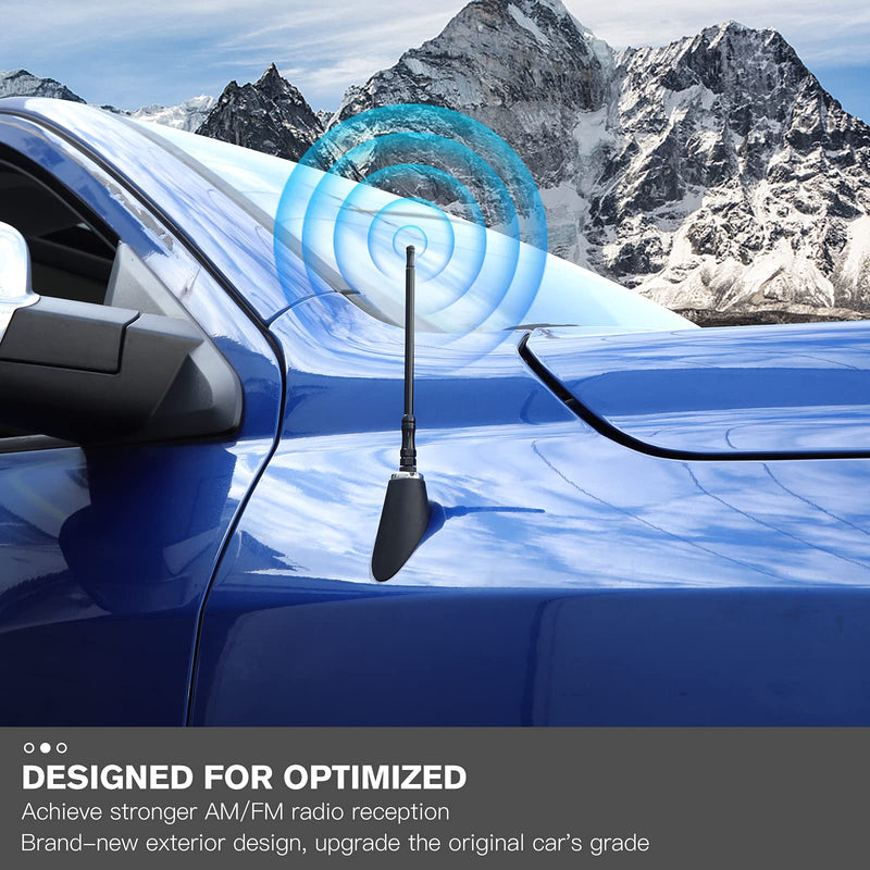 CheroCar FM/AM Radio Antenna Compatible for 2010-2015 Dodge RAM1500, 6.29 inches, Internal Copper Coil, FM/AM Reception, Exterior Accessories, Black-Short…