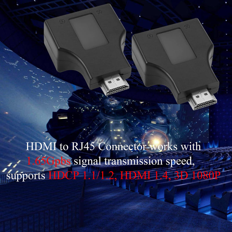 QIANRENON HDMI to RJ45 Network Extender Adapter HDMI to Dual RJ45 Network Converter Repeater by Cat 5e/6 1080p up to 30m for PS3 HDTV STB HDCP 2 pcs