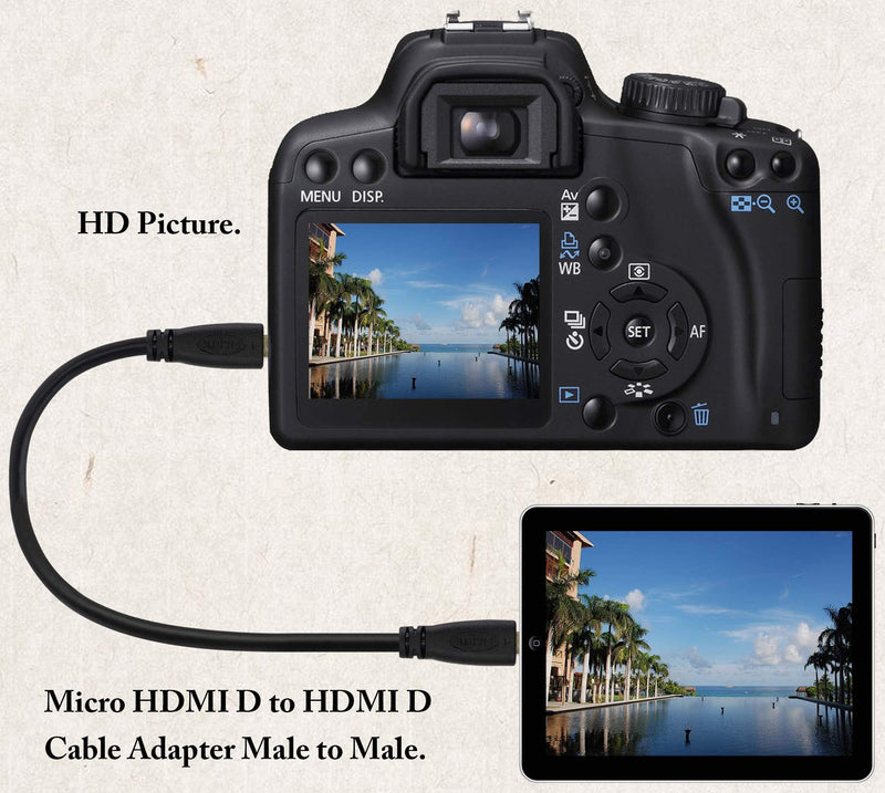 [AUSTRALIA] - zdyCGTime Micro hdmi Type d to Micro hdmi Cable,High Speed 4k Micro to Micro HDMI Male HD Video Connection line,Connect Smart Phones, Tablets, Cameras,Other Equipment.(M/M 30cm)(D/D) D/D 