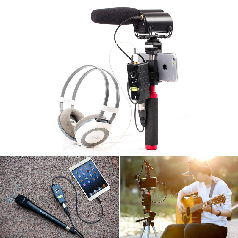 [AUSTRALIA] - Upgrade XLR Microphone & 6.3mm Saramonic SmartRig II Guitar Adapter with Phantom Power Preamp Amplifier for iPhone, iPad iPod, Android Smartphone 3.5mm Connector 