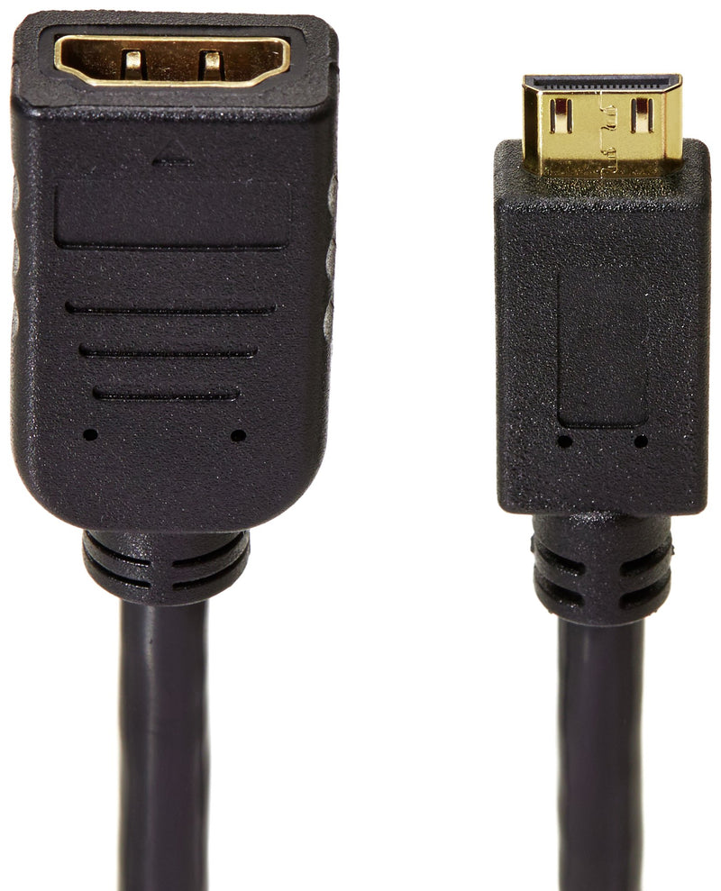 Amazon Basics Mini HDMI Male to HDMI Female Converter Adapter Cable - 6-Inch, 2-Pack