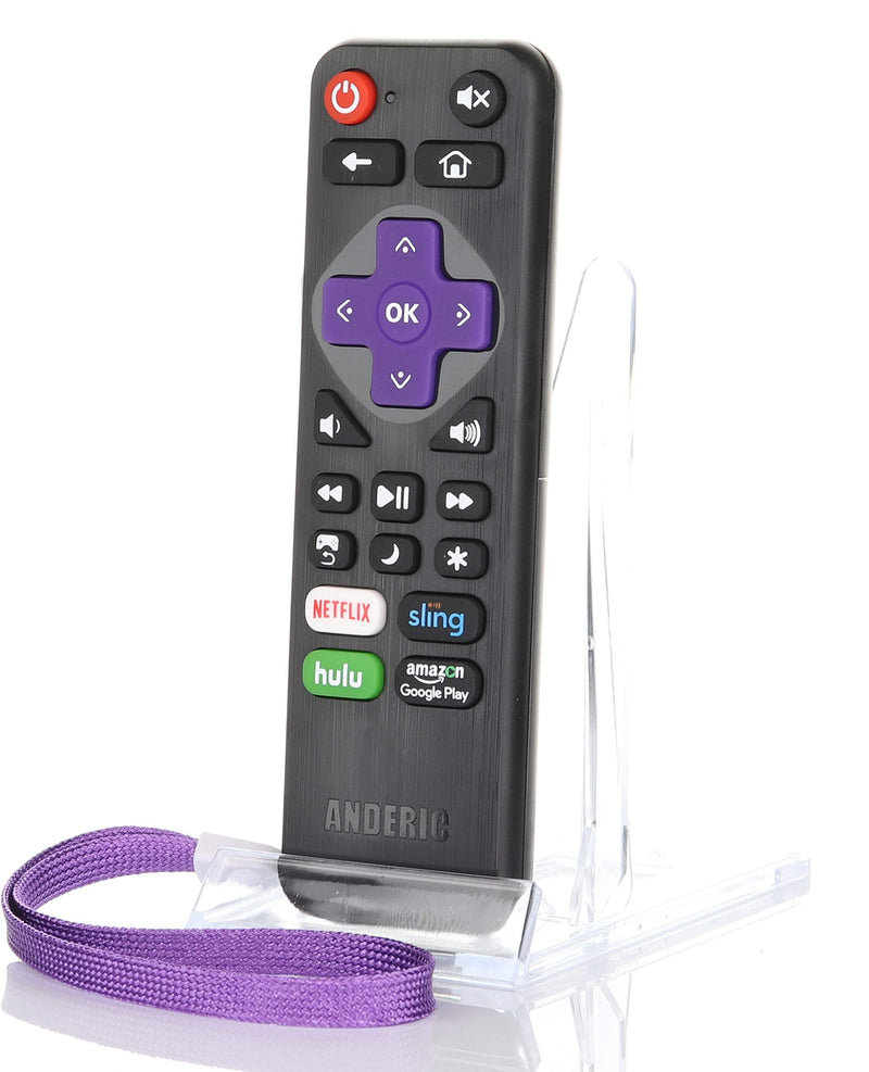 Anderic Universal IR Compatible with Roku Express Roku SE Remote with Volume Roku/TV Streaming 2-in-1 Remote Control with Learning - Works for Roku + TV [NOT for ROKU Sticks] (1-Pack) 1-Pack