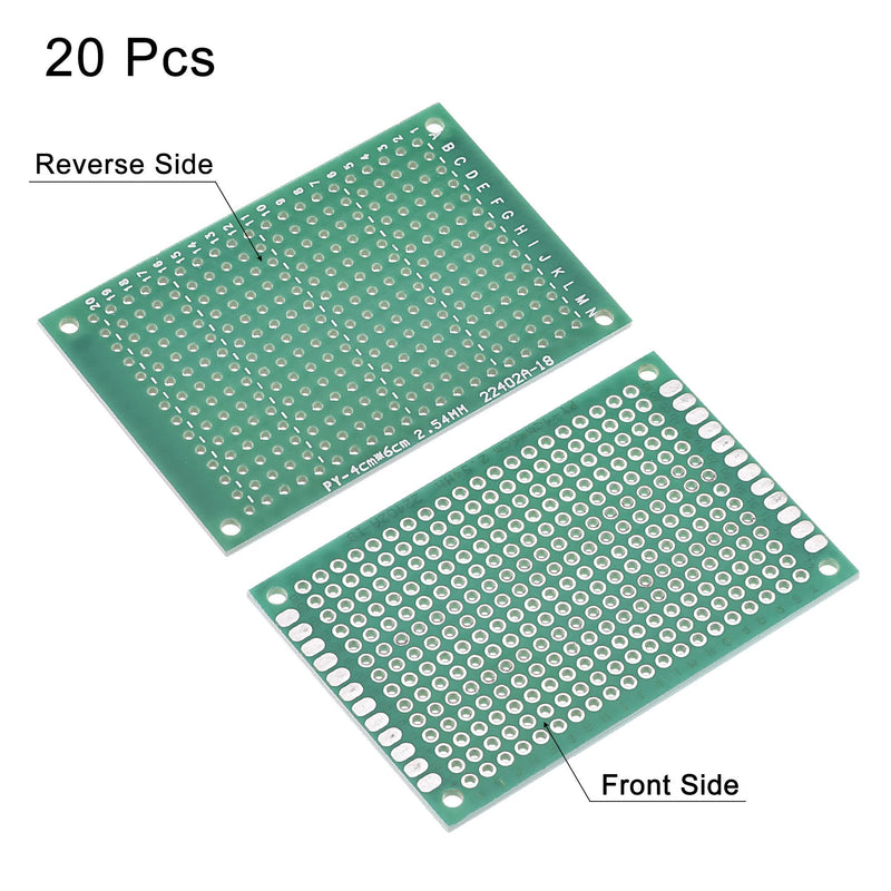 MECCANIXITY PCB Board Single Sided Printed Circuit Prototyping Boards Plated Through Holes for DIY Soldering Electronic Projects, 40mmx60mm, Pack of 20