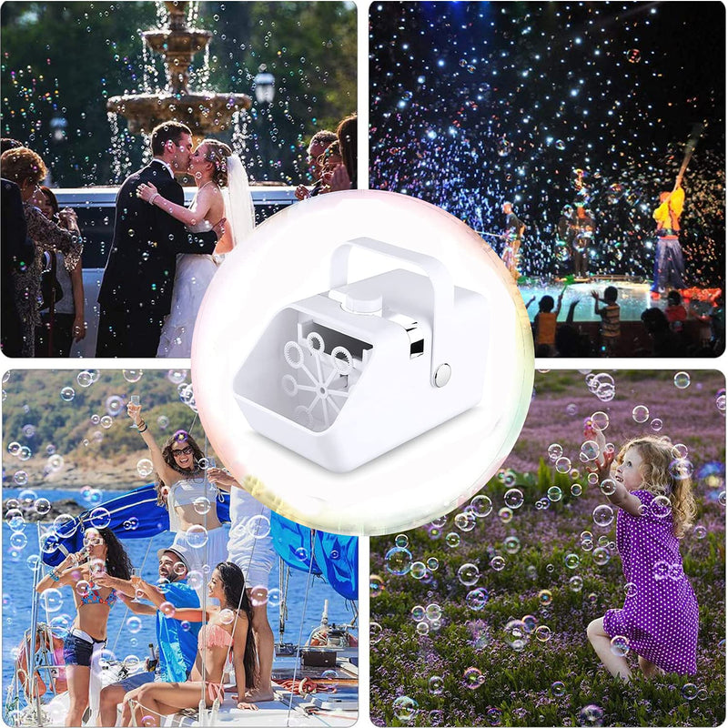 TNEIIA Bubble Machine, Portable USB-Powered Automatic Kid Bubble Blower Large Capacity Professional Bubble Maker with 2 Speed Modes 5000 Bubbles Per Minute for Indoor Outdoor Party Wedding Birthday