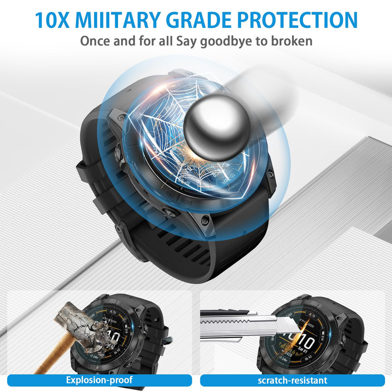 Suoman 4-Pack Screen Protector for Garmin Epix Pro 51mm, [2.5 D 9H Hardness ] for Garmin Epix Pro 51mm Tempered Glass Screen Prtector