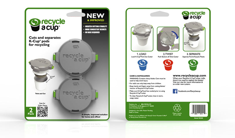 [AUSTRALIA] - Medelco Recycle A Cup - Coffee or Tea Pod Recycling Tool - Compatible with K-Cups - Best Single Serve Coffee Pod Recycling Tool - Coffee Pod Recycling - K Cup Recycling - Single Serve Pod Cutter 1pk 1 