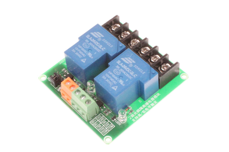NOYITO 30A 2 Channel Relay Module High Low Level Trigger With Optocoupler Isolation Load DC 30V AC 250V 30A for PLC Automation Equipment Control Industrial Control (2 Channel 24V) 2-Channel 24V