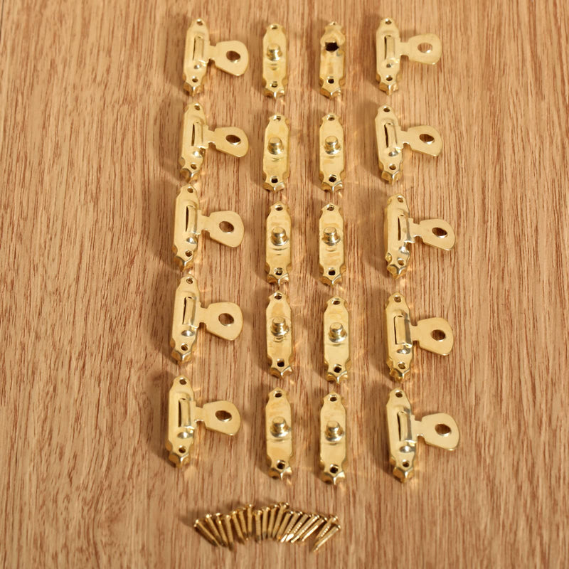 dophee 5 Pack Heavy-Duty Suitcase Latch Hasps, 26x16mm/1.02"x0.63" Gold Retro Decorative Cabinet Latch Hasps with Matchable Nails for Jewelry Box Wooden Case Trunks 10 Pieces