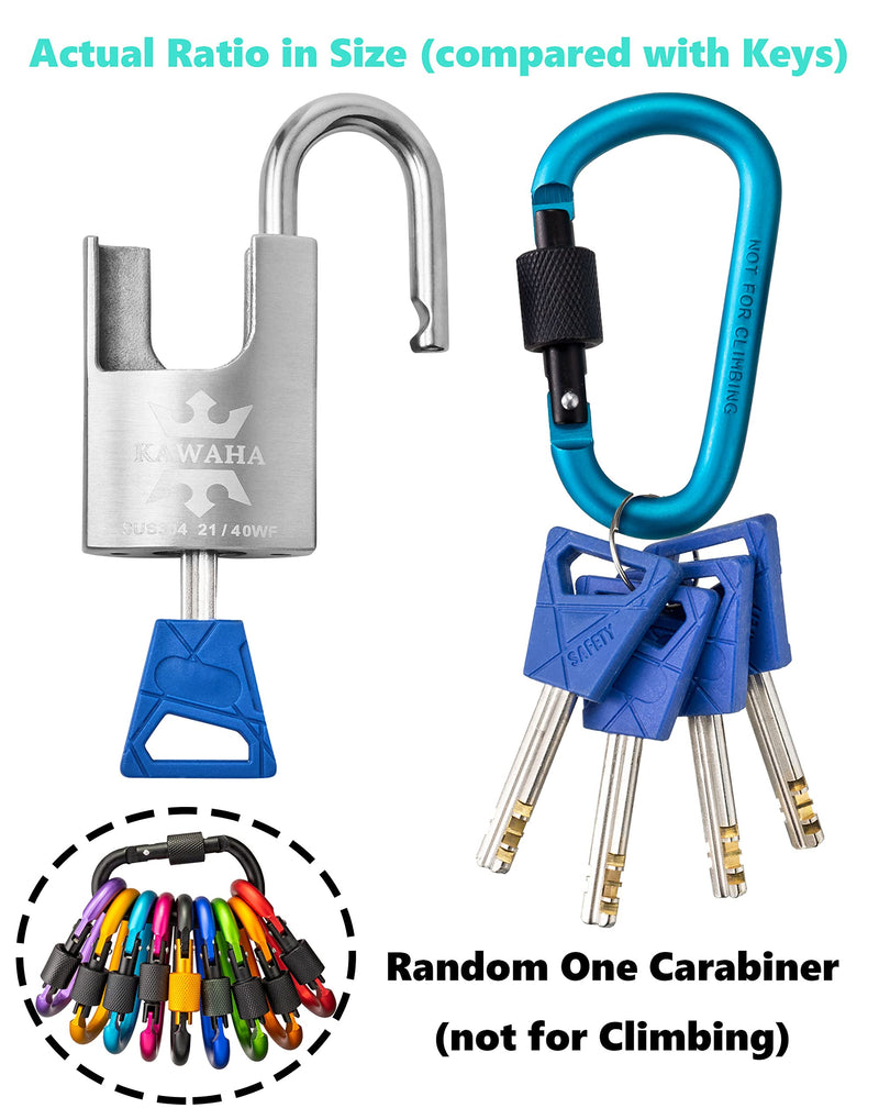 KAWAHA 21/40KA-5K High Security Stainless Steel Shrouded Padlock with Key for Both Indoor and Outdoor use (SUS304 Stainless Steel, Heavy Duty, Anti-Rust) (1-9/16 in. (40mm), Keyed Alike - 5 Keys) 1-9/16 in. (40mm)
