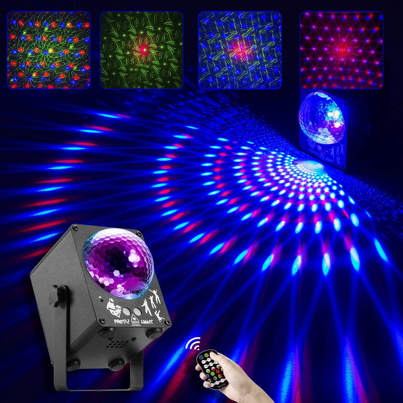 Disco Lights RGB LED Stage Beam Lights Sound Activated Strobe Flash Effects DJ Party Lights with Remote Control for Karaoke, Wedding, Parties