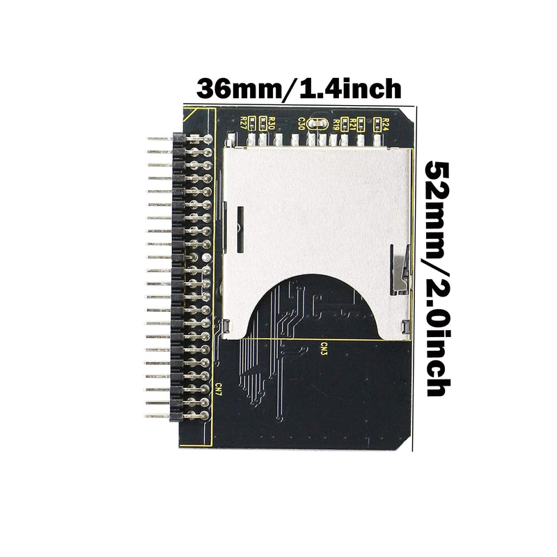 SD Card to 2.5 Inch IDE Adapter，SD SDHC SDXC MMC Memory Card to IDE 2.5" 44 Pin Male Adapter Converter