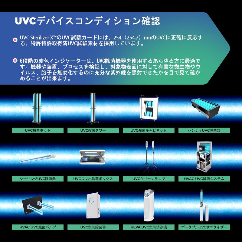 uvc dosimeter Cards, uvc Light Test Cards, 100 pcs Single-use uv Card, UVGI Dosage Indicator, uvc Dosage Monitor for uv-c Light, Verify All uvc Light, 253.7nm uvc Detector, uvc Result Visibility