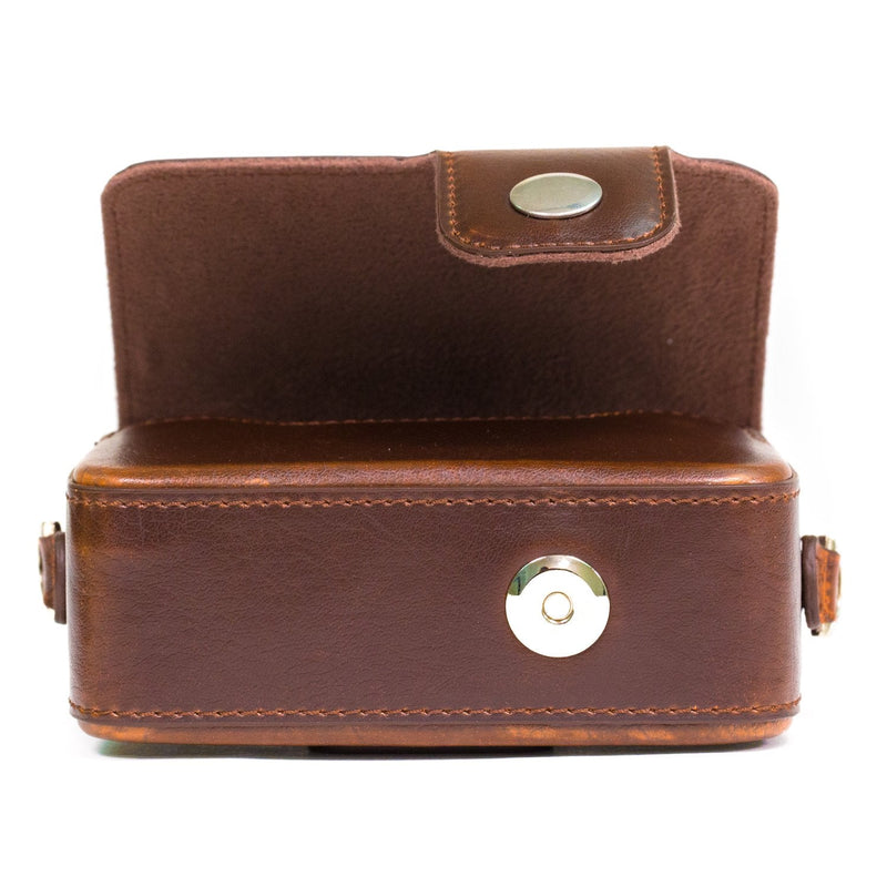 [AUSTRALIA] - MegaGear Leather Camera Case with Strap Compatible with Sony Cyber-Shot DSC-RX100 VII, DSC-RX100 VI, DSC-RX100 V, DSC-RX100 IV, DSC-RX100 III, DSC-RX100 II Dark Brown 