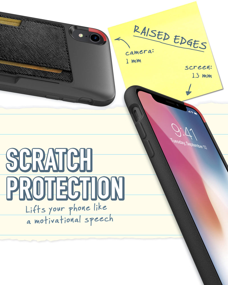 Smartish iPhone XR Wallet Case - Wallet Slayer Vol. 2 [Slim Protective Kickstand] Credit Card Holder for Apple iPhone 10R (Silk) - Black Tie Affair