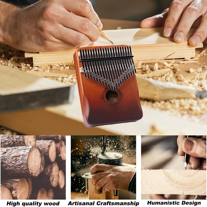 Kalimba Thumb Piano 21 Keys, Portable Kalimba Thumb Piano, Thumb Piano for Adults, Kids and Beginners.