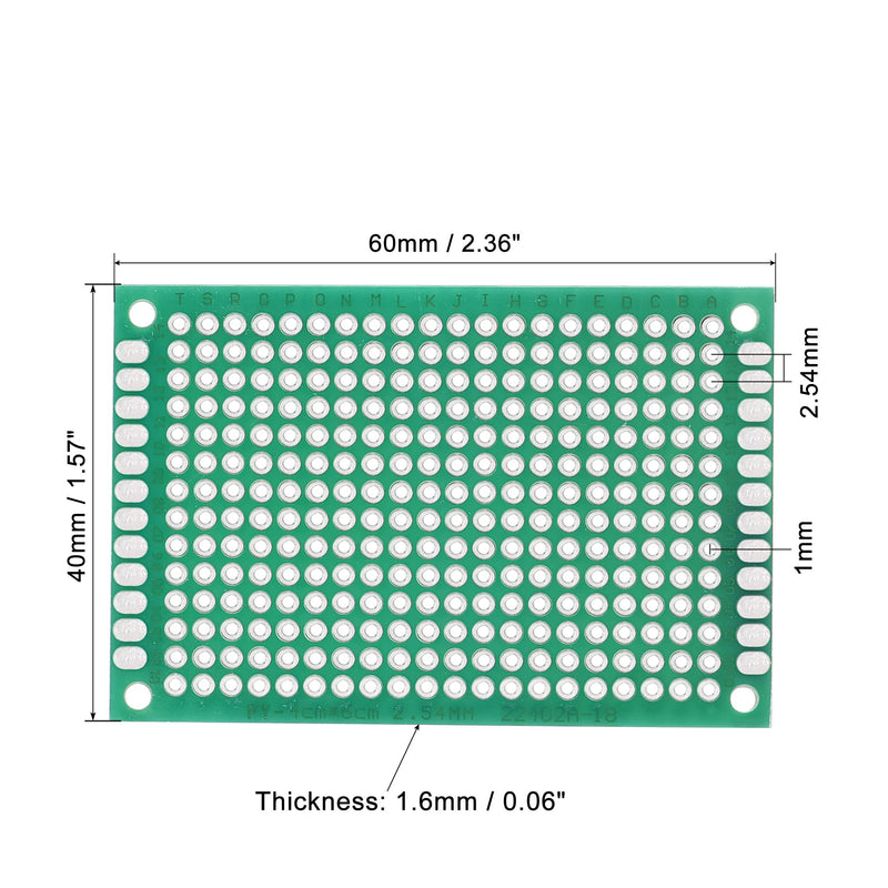 MECCANIXITY PCB Board Single Sided Printed Circuit Prototyping Boards Plated Through Holes for DIY Soldering Electronic Projects, 40mmx60mm, Pack of 20