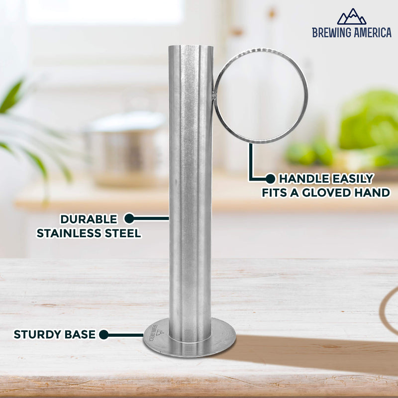 Maple Syrup Hydrometer Test Cup for Sugar and Moisture Content Measurement for Consistently Delicious Pure Syrup - Stainless Steel - 10 Inches Tall