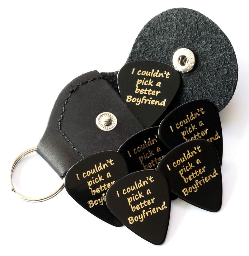 I couldn't pick a better Boyfriend 6 Guitar Picks With Leather Plectrum Holder Keyring