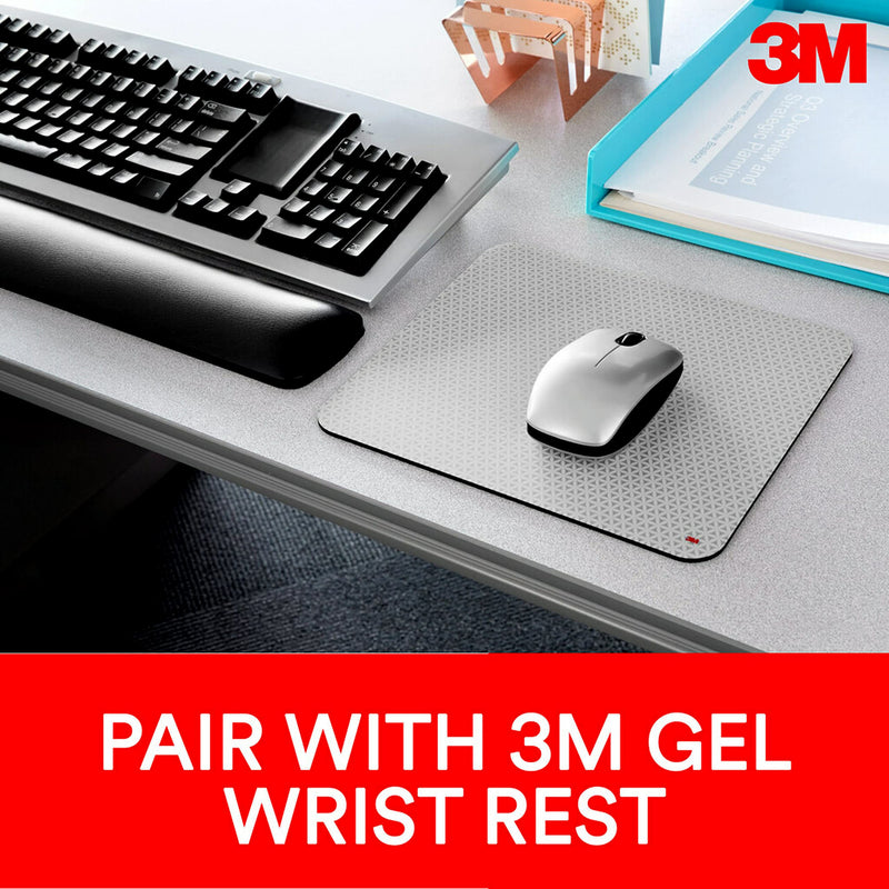 3M Precise Mouse Pad Enhances the Precision of Optical Mice at Fast Speeds and Extends the Battery Life of Wireless Mice up to Fifty Percent, Easy to Clean, Stays in Place, 9 in x 8 in (MP114-BSD1) 1