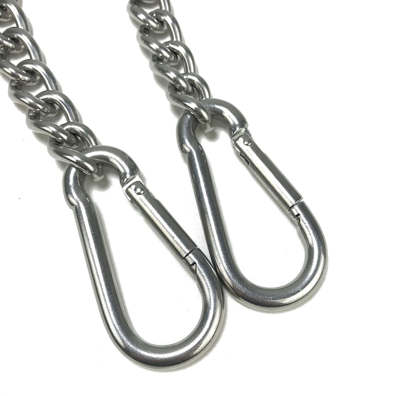 Hanging Chair Chain with Two Carabiners, Stainless Steel Hanging Kits for Hammocks Punching Bags Heavy Duty 400LB Capacity Indoor Outdoor Pack of 1