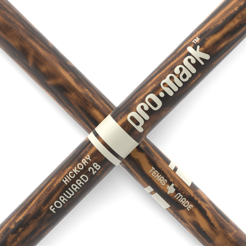 ProMark Classic Forward 2B FireGrain Hickory Drumsticks, Oval Wood Tip, One Pair Classic, Forward 2B