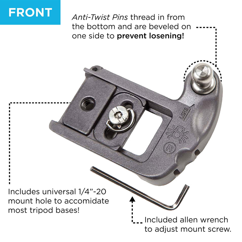 Spider Holster - Mirrorless Camera Plate - Compatible with All Spider Camera Holsters and Arca Swiss Style tripods - for use with Mirrorless Canon, Sony, Nikon, Fujifilm Mirrorless Plate