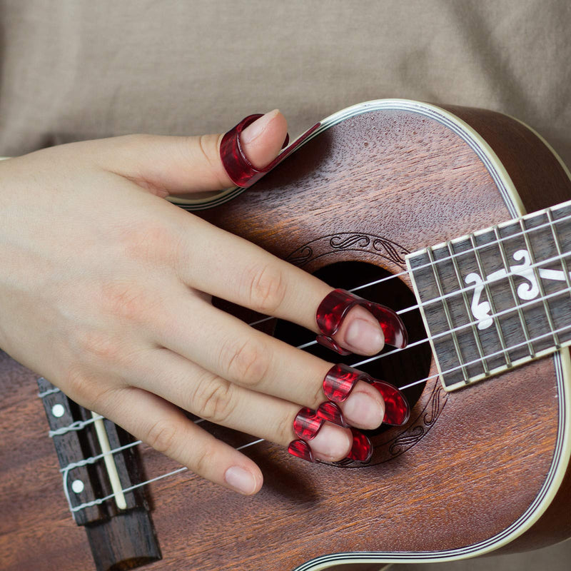 Baklok Thumb and Finger Picks Set, Including Finger Picks and Thumb Picks, Celluloid Guitar Thumb Finger Picks for Guitar, Banjos and Other Instruments, 4 Pieces