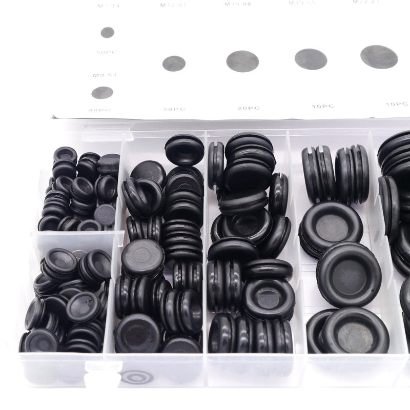 Diking 170Pcs Rubber Grommet Kits Firewall Hole Plug Set Electrical Wire Gasket Set for Wire Plug and Cable