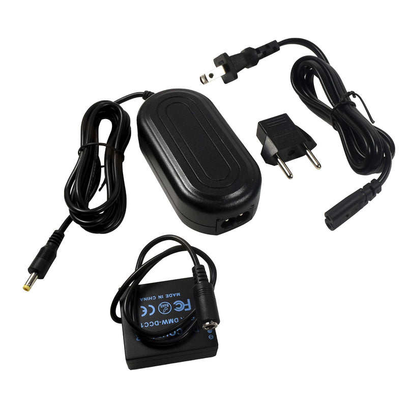 HQRP Kit AC Power Adapter and DC Coupler Compatible with Panasonic Lumix DMC-GX9, GF6, GF5, GF3, S6, GX7 Mark ii, ZS60, GX85CGK, GX80, GX85, ZS110, TZ100 Camera, Replace BLE9 BLG10 Battery
