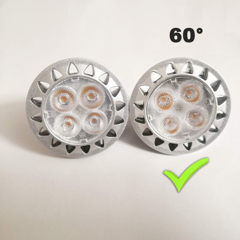 ALIDE MR16 Led Bulbs 60° (60 Degree)Wide Beam Angle,5W Replace 20W 35W Halogen,2700K Soft Warm White,Low Voltage 12volt MR16 GU5.3 Bulb Spotlights for Track Recessed Landscape Lighting,450lm,6 Pack 50*48mm