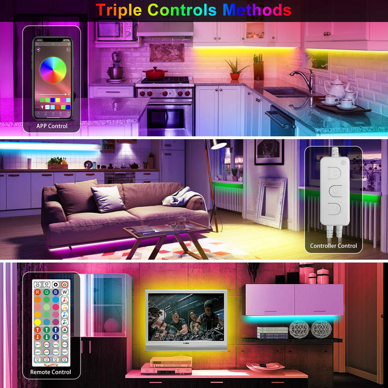 [AUSTRALIA] - Led Strip Lights 65.6 Feet, LPENG Led Lights Strip Color Changing Led Lights Music Sync with APP Controller, 44 Key Remote for Bedroom Home Party 
