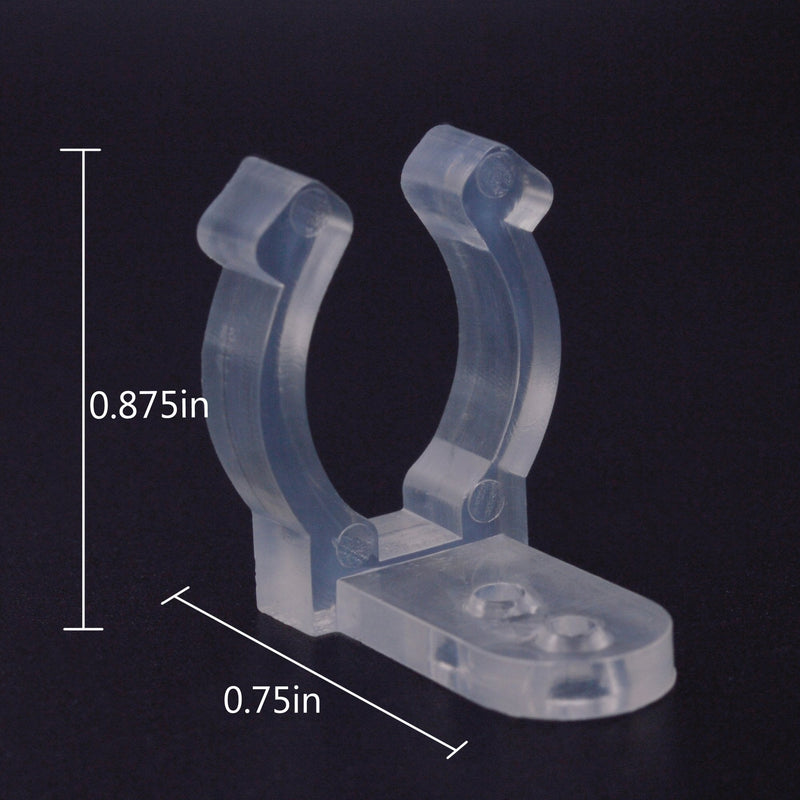 Yushulin 100 PCS 1/2 Inch LED Rope Light Clips Holder with 200 PCS screws Clear PVC Mounting Rope Light Mounting Clips