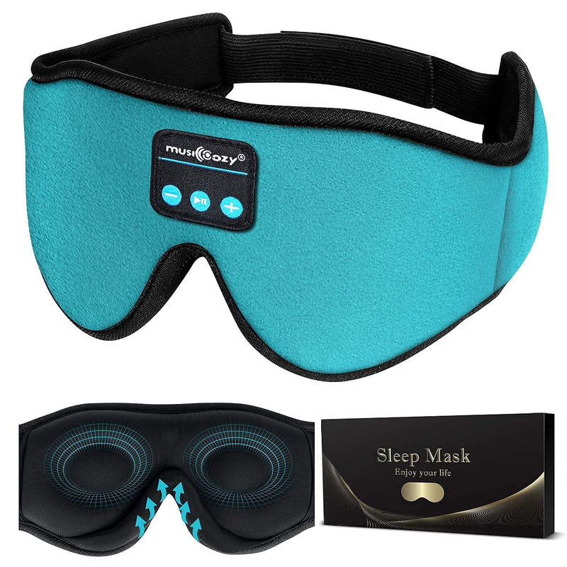 MUSICOZY Sleep Headphones Bluetooth 5.2 Headband Sleeping Headphones Sleep Mask, Wireless Music Eye Mask Sleep Earbuds for Side Sleeper Men Women Cool Tech Gadget Unique Gift Office Travel, Pack of 2