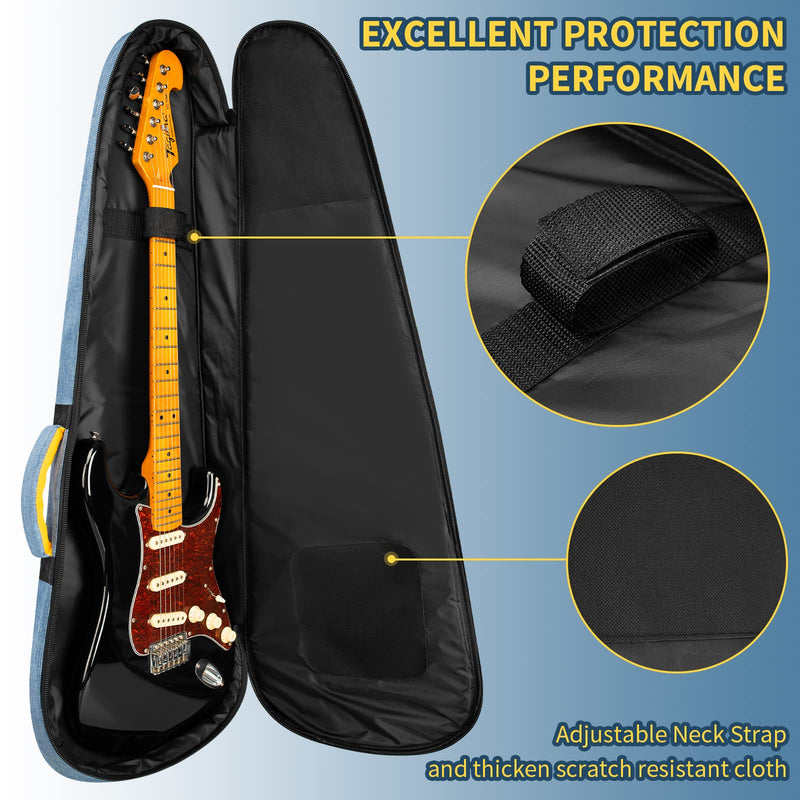 [AUSTRALIA] - MUZNOTE Electric Guitar Bag, Electric Guitar Case Padded Electric Guitar Gig Bag 13mm Padding Soft Guitar Case with Neck Strap, Back Hanger Loop, Blue 