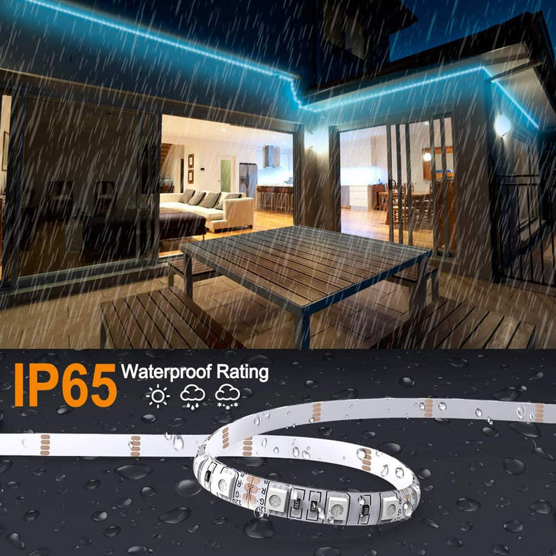 [AUSTRALIA] - LEPOWER Smart WiFi LED Strip Lights Outdoor, 32.8ft, 12W LED Strip Lights Remote, led strip lights Waterproof, Strong Adhesive 3M Tape, RGB, No Hub Required, Compatible with Alexa/Google Home (2 Pack) 