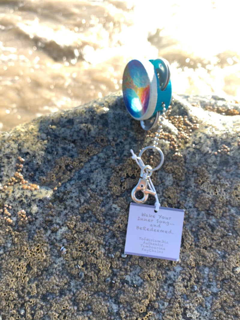 Tof Miriam Mystic Blue Splitting the Sea Tambourine Key Chain