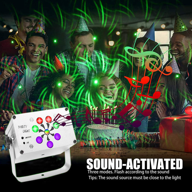 Dj Disco Lights, USB Party Stage Lights, 240 LED Patterns Sound Activated and Strobe Effects with Remote Control for kids Birthday, Family Gathering, Karaoke, Christmas, Wedding