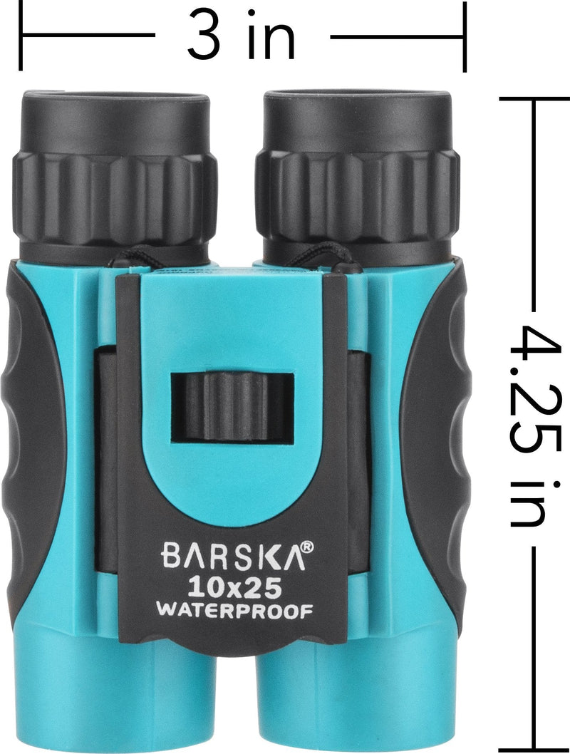 BARSKA 10x25mm Blue Waterproof Compact Binoculars