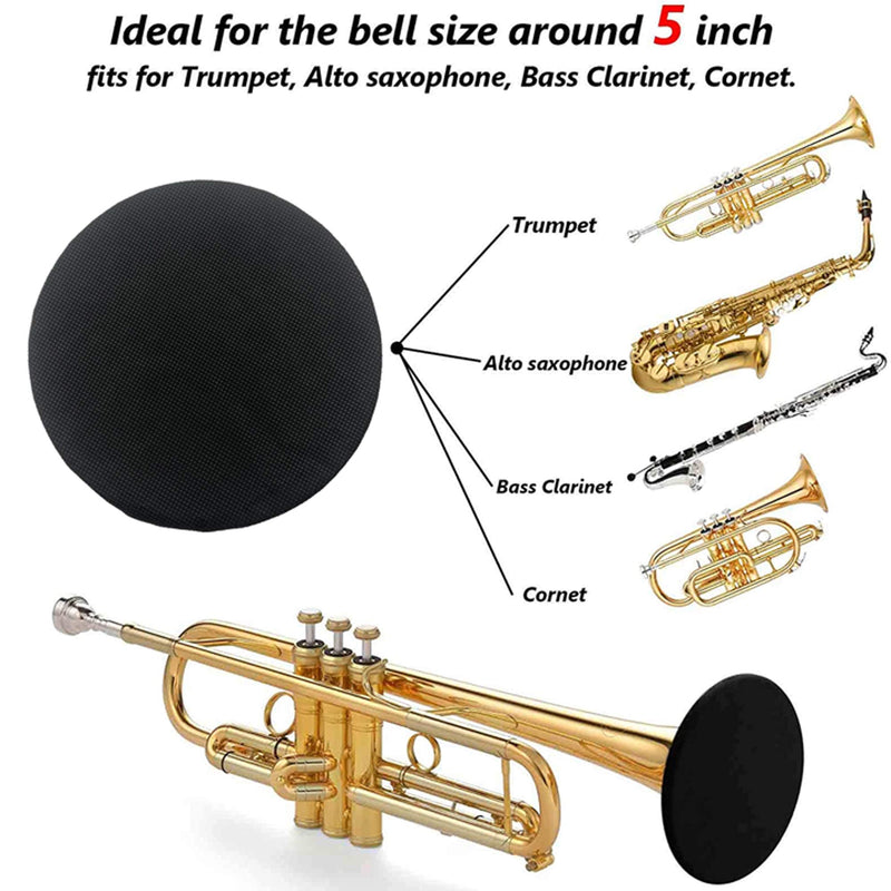 Music Instrument Bell Cover 5'' - Trumpets bell cover for Trumpet, Alto Saxophone, Bass Clarinet, Cornet Bell Cover(6 Pcs)