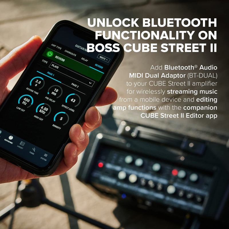 [AUSTRALIA] - BOSS Bluetooth Audio MIDI Adaptor BT-DUAL Brings Bluetooth Audio and MIDI Capabilities to CUBE Street II CUBE-ST2 Amplifier and Other Compatible BOSS Products 